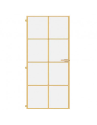 Porta Interni Sottile Oro 93x201,5cm Vetro Temperato Alluminio