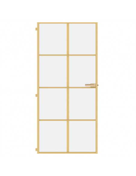 Porta Interni Sottile Oro 93x201,5cm Vetro Temperato Alluminio