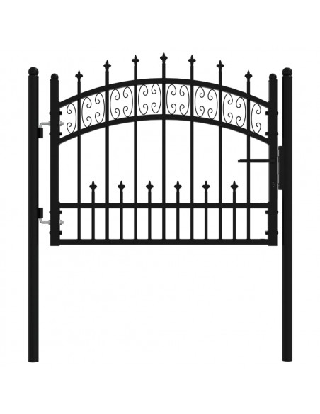 Recinzione Cancello con Punta a Lancia Nera 103x120cm Acciaio