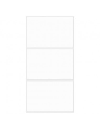 Porta Scorrevole Bianca 102,5x205cm Vetro Temperato e Alluminio