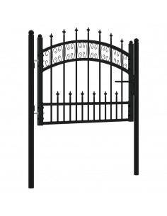 Cancello per recinzione con punta a lancia nero 103x75 cm in acciaio verniciato a polvere 2