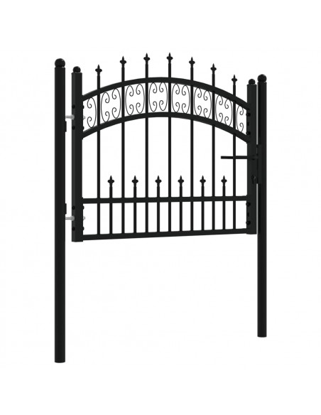 Cancello per recinzione con punta a lancia nero 103x75 cm in acciaio verniciato a polvere
