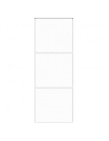 Porta Scorrevole Bianca 76x205 cm Vetro Temperato e Alluminio