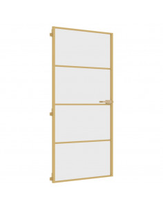 Porta Interni Sottile Oro 93x201,5cm Vetro Temperato Alluminio 2