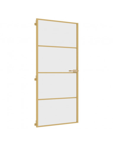 Porta Interni Sottile Oro 93x201,5cm Vetro Temperato Alluminio