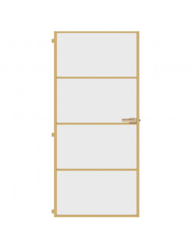 Porta Interni Sottile Oro 93x201,5cm Vetro Temperato Alluminio