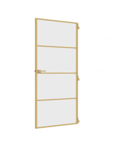 Porta Interni Sottile Oro 93x201,5cm Vetro Temperato Alluminio