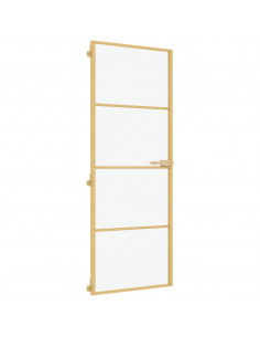 Porta Interni Sottile Oro 76x201,5cm Vetro Temperato Alluminio 2