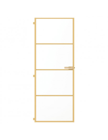 Porta Interni Sottile Oro 76x201,5cm Vetro Temperato Alluminio