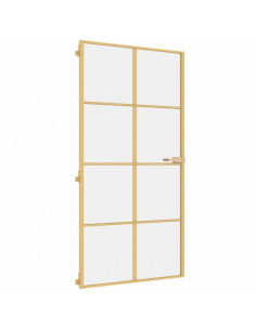 Porta Interni Sottile Oro 102,5x201,5 Vetro Temperato Alluminio 2