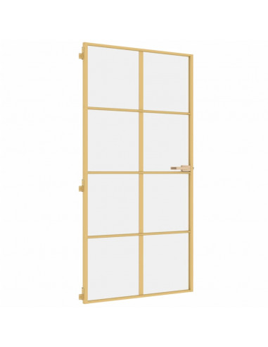Porta Interni Sottile Oro 102,5x201,5 Vetro Temperato Alluminio