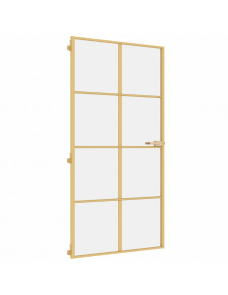 Porta Interni Sottile Oro 102,5x201,5 Vetro Temperato Alluminio