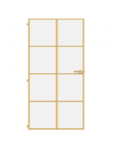 Porta Interni Sottile Oro 102,5x201,5 Vetro Temperato Alluminio