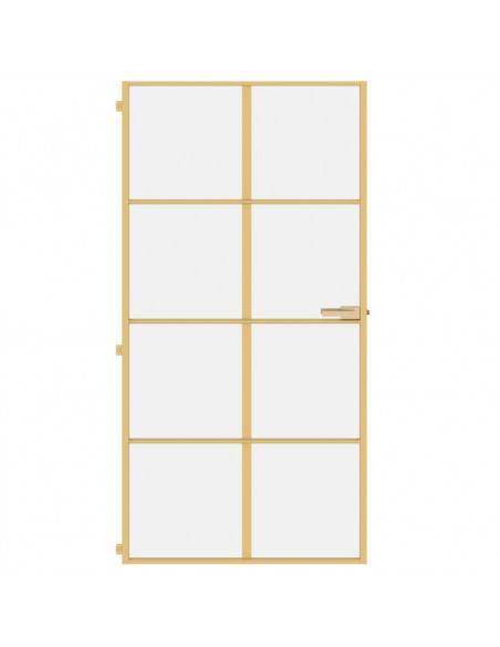 Porta Interni Sottile Oro 102,5x201,5 Vetro Temperato Alluminio