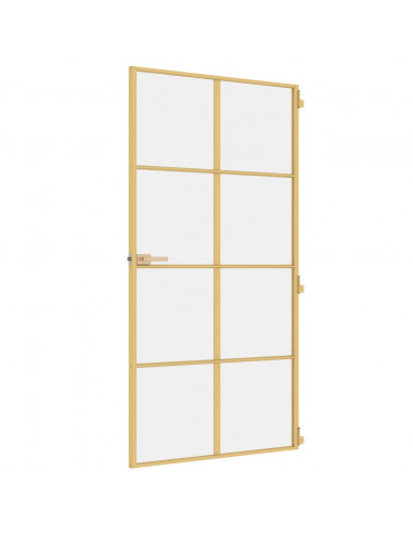 Porta Interni Sottile Oro 102,5x201,5 Vetro Temperato Alluminio