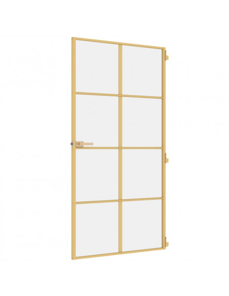 Porta Interni Sottile Oro 102,5x201,5 Vetro Temperato Alluminio