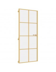Porta Interni Sottile Oro 83x201,5cm Vetro Temperato Alluminio 2