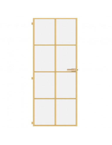 Porta Interni Sottile Oro 83x201,5cm Vetro Temperato Alluminio