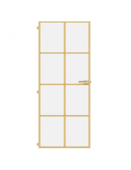Porta Interni Sottile Oro 83x201,5cm Vetro Temperato Alluminio