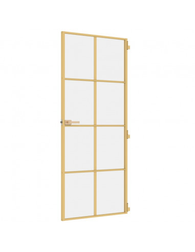 Porta Interni Sottile Oro 83x201,5cm Vetro Temperato Alluminio