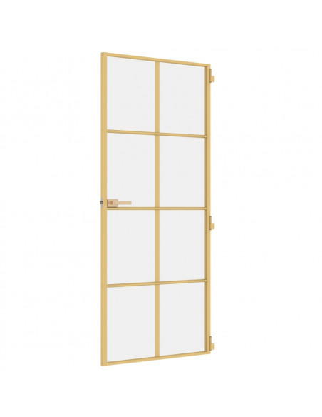 Porta Interni Sottile Oro 83x201,5cm Vetro Temperato Alluminio
