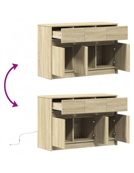 Mobile Porta TV con LED Rovere Sonoma 91x34x61 cm in Truciolato