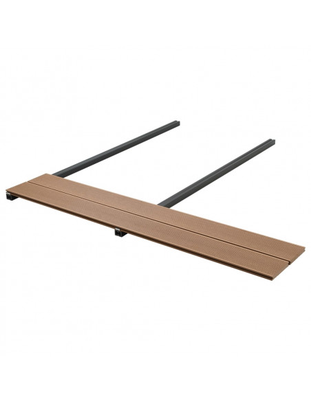 Pavimento per Esterni in WPC Pieno Accessori 20 m² 2,2 m Teak