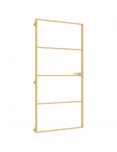 Porta Interni Sottile Oro 102,5x201,5 Vetro Temperato Alluminio 2