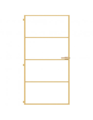 Porta Interni Sottile Oro 102,5x201,5 Vetro Temperato Alluminio
