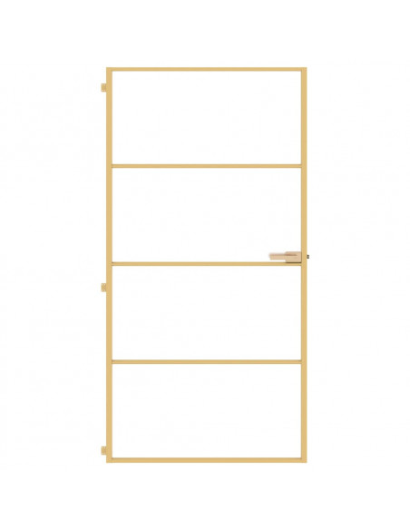 Porta Interni Sottile Oro 102,5x201,5 Vetro Temperato Alluminio
