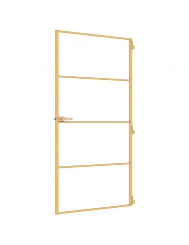 Porta Interni Sottile Oro 102,5x201,5 Vetro Temperato Alluminio