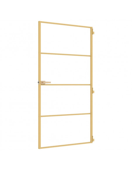 Porta Interni Sottile Oro 102,5x201,5 Vetro Temperato Alluminio