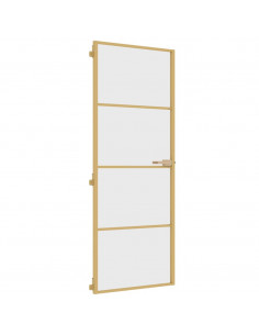 Porta Interni Sottile Oro 76x201,5cm Vetro Temperato Alluminio 2