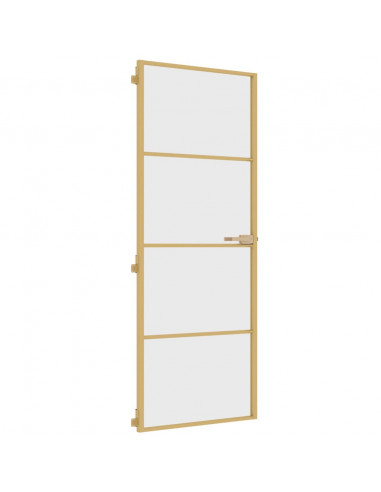 Porta Interni Sottile Oro 76x201,5cm Vetro Temperato Alluminio