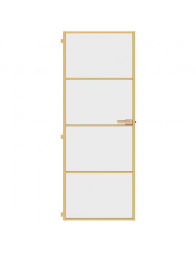 Porta Interni Sottile Oro 76x201,5cm Vetro Temperato Alluminio