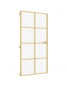 Porta Interni Sottile Oro 102,5x201,5 Vetro Temperato Alluminio 2