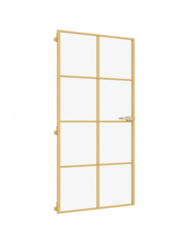 Porta Interni Sottile Oro 102,5x201,5 Vetro Temperato Alluminio