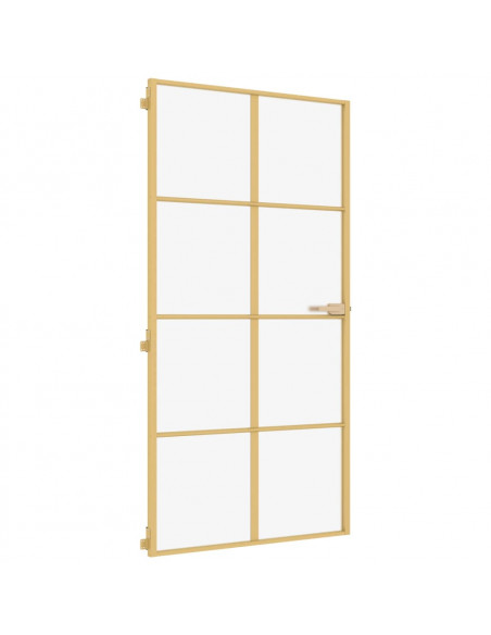 Porta Interni Sottile Oro 102,5x201,5 Vetro Temperato Alluminio
