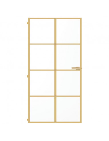 Porta Interni Sottile Oro 102,5x201,5 Vetro Temperato Alluminio