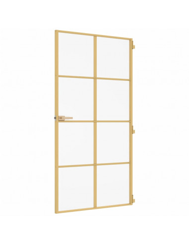 Porta Interni Sottile Oro 102,5x201,5 Vetro Temperato Alluminio