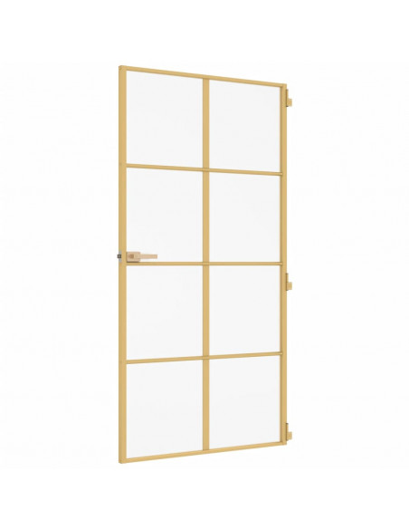Porta Interni Sottile Oro 102,5x201,5 Vetro Temperato Alluminio
