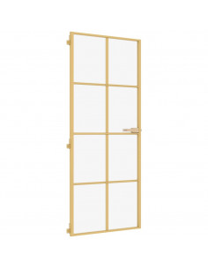 Porta Interni Sottile Oro 83x201,5cm Vetro Temperato Alluminio 2