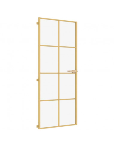 Porta Interni Sottile Oro 83x201,5cm Vetro Temperato Alluminio