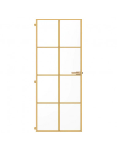 Porta Interni Sottile Oro 83x201,5cm Vetro Temperato Alluminio