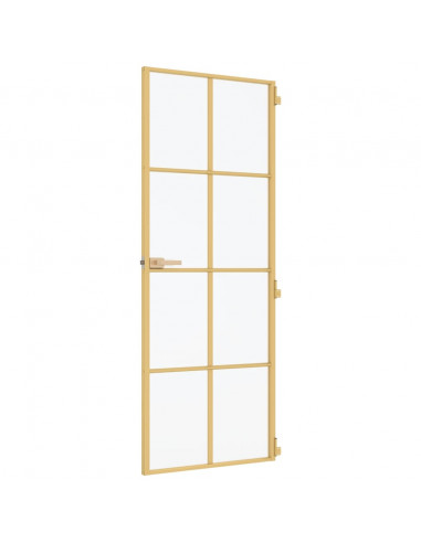 Porta Interni Sottile Oro 83x201,5cm Vetro Temperato Alluminio