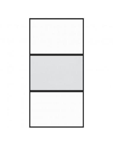 Porta Scorrevole Nera 102,5x205 cm Vetro Temperato e Alluminio