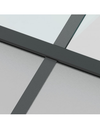 Porta Scorrevole Nera 90x205 cm in Vetro Temperato e Alluminio