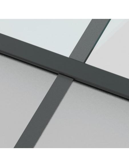 Porta Scorrevole Nera 90x205 cm in Vetro Temperato e Alluminio