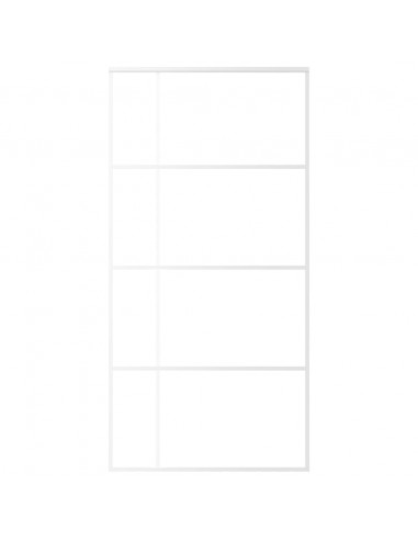 Porta Scorrevole in Vetro ESG e Alluminio 102,5x205 cm Bianca