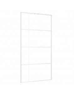 Porta Scorrevole in Vetro ESG e Alluminio 102,5x205 cm Bianca 2